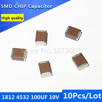 10buc 1812 4532 100UF 10V 20% Film Gros Chip Condensator Ceramic Multistrat 9500