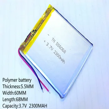 1buc Polimer baterie de 2300 mah 3.7 V 556068 smart home MP3 boxe baterie Li-ion pentru dvr,GPS,mp3,mp4,telefon mobil,vorbitor 3105
