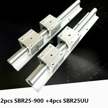 2 buc SBR25 25mm 900 mm Suport Șină de Ghidare Liniare + 4buc SBR25UU Liniar Lagărului de Alunecare blocuri Router CNC Piese 2443