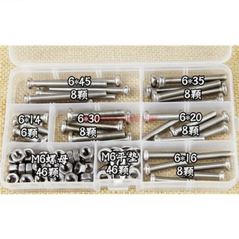 2019 Promotion Rushed Parafuso Screws 304 Stainless Steel Round Head Screw Pan Set M6 With Nut Flat Pad 16570