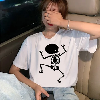2020 Fashion Graphic T-shirt Femei'sCasual Vara T-shirt și Top 90 de Imprimare Harajuku Dans Craniu Kawaii T-shirt 82