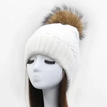 2020 moda de Iarnă Beanie Pălărie de Potrivire tricotate Pompom Blană Pălărie cald casual gorro inverno Personalizat en-Gros de Blană de iepure Pom Capac 5560