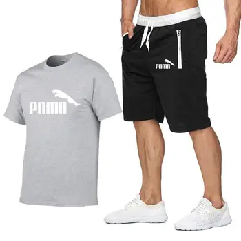 2020 track costum pentru bărbați costum de vară casual de fitness sport imprimate pantaloni scurti + tricou barbati 2-bucata costum de jogging de mari dimensiuni 715