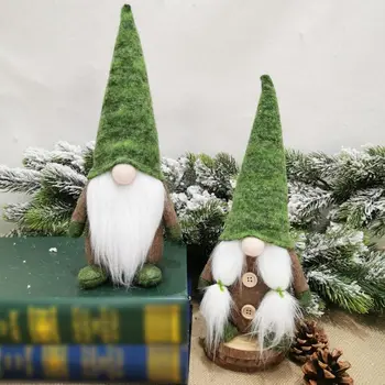 2021 Anul Nou Crăciun Fericit Pandantiv Fără Chip Santa Verde Gnome Papusa De Plus Ornament De Pom De Crăciun Decorare Masă Pentru Copii Jucarii Cadou 170919