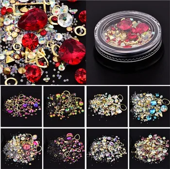 50pcs/lot 3D DIY Decoratiuni de Arta Unghiilor Frumusete Magic de Cristal Stras Bijuterii Cerc de Arta Unghiilor Instrumente de Diamant Decor Kit 2953