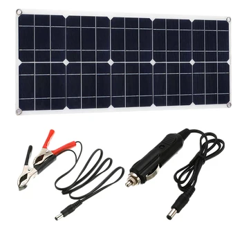 50W 18V Monocristalin Panou Solar Dual 18V/5V DC Încărcător USB Kit cu 10A Controler Solar & Cabluri 103