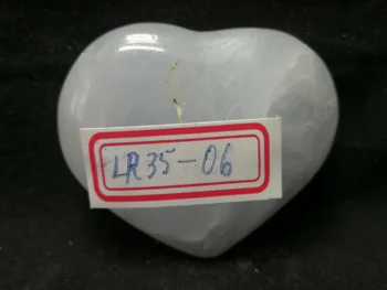 62.4 gNatural albastru de cristal șlefuit inima, cristal, cuart, vindecare de energie-06 4735