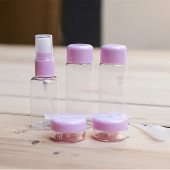 7pcs/Set de Călătorie Mini Machiaj Cosmetice Crema de Fata Oală Sticle de Plastic Transparent Gol Fard de pleoape Make Up Recipient de Sticla 1584