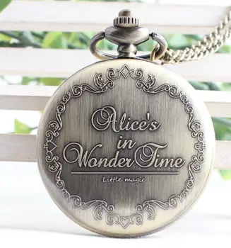 Alice în țara minunilor cuarț ceas de buzunar antic femei 6339