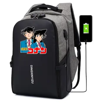 Anime Detectiv Conan Rucsac UNISEX Anti-furt geanta de Laptop USB de Încărcare Rucsac carte de student Saci de adolescenți rucsac de Călătorie 6930
