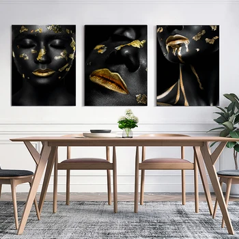 Aurul negru Nud Artă Africană Poster Femeie Pictura pe Panza Cuadros Postere si Printuri Scandinave Poza Perete pentru Camera de zi 846
