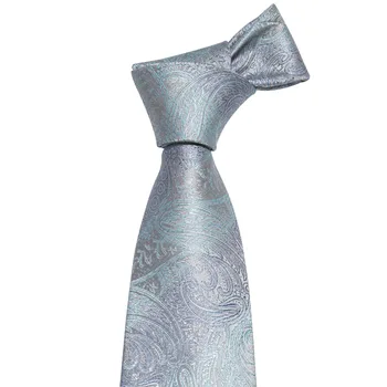 Barry.Wang Gri Paisley Costum Cravata Matase Fulare pentru Bărbați Accesorii de Îmbrăcăminte Cravată Pentru Bărbați Petrecere de Nunta de Afaceri LS-5056 368