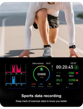 Ceas inteligent Bărbați Femei 1.6 Inch, Bluetooth Apel Rata de Inima Calculator Tensiunii Arteriale Sport Smart Watch Pentru IOS PK IWO 13 2674