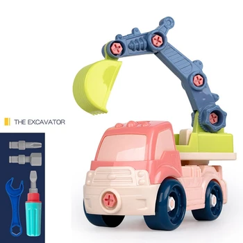 Copii Mini Desene animate DIY emble Camion Lua în Afară de Vehicul Masina de Jucarie Set cu Surubelnita Instrument de Cadouri 2510