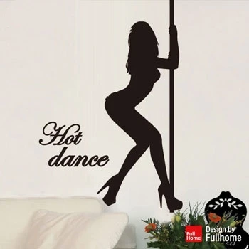 Dans fată dans Pol bar, KTV muzică de dans de formare clasă podoabă cabinet de sticlă de perete autocolante 81433