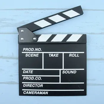 Directorul Video Acrilice Clapboard TV Film Film Clapetei Placa de Ardezie cu Bete de Culoare 20*20cm 1111