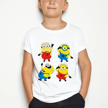 Drăguț om mic galben amuzant tricou Unisex T-shirt Harajuku Strada rochie Drăguț desen animat de imprimare bumbac , o-neck top pentru copii 2063