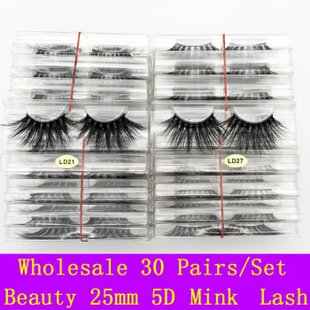 Face Nurca Genele Frumusete Gene False 3D Mink Lash en-Gros de 30 de Perechi Genelor Nurca 25mm 5D Extensii de Gene Mink Lash Vrac 2900