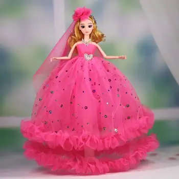 Fată prințesă 40 cm simulare 3D ochi rochie de mireasa confuz păpușă jucărie giveaway fata singura casă de joacă jucărie cadou cadou papusa 3575