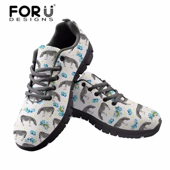 FORUDESIGNS Moda Casual Pantofi pentru Femei Floral Zebra Lumina ochiurilor de Plasă Respirabil Femeie Plat Adidasi Student Tenis Zapatos Mujer 172142