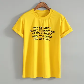 Frank Ocea Tumblr T-Shirt Femei De Ce Să Fii Rasist, Sexist, Homofob Transfobe Când Poți Fi Liniștită T-Shirt Pentru Fată Punk Sus 1546
