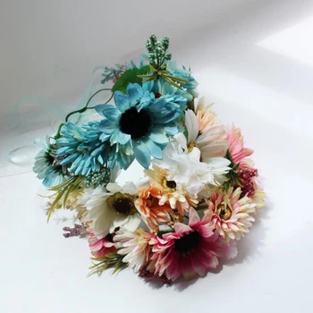 Handmade Flori Artificiale Cununa de Susținere pentru Femei Ghirlande Florale Coroana Fete Vacanta de Petrecere, Accesorii de Par wianek kwiatowy 258