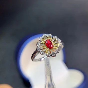 KJJEAXCMY fine bijuterii argint 925 incrustat naturale reglabil ruby nou de sex Feminin inel minunat Suport de încercare de lux 148030