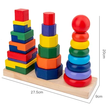 Lemn Montessori Jucărie Blocuri de Învățare Timpurie Jucarii Educative Forma de Culoare Meci de Jucărie pentru Copii pentru Băieți și Fete Cadou de Crăciun 589