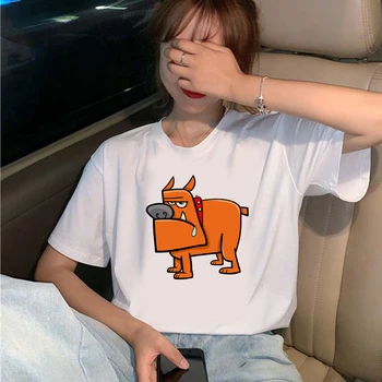 Moda câine de desene animate Harajuku grafic t-shirt Femei t-shirt kawaii caini pe strada t-shirt cu maneci scurte ropa mujer 1116