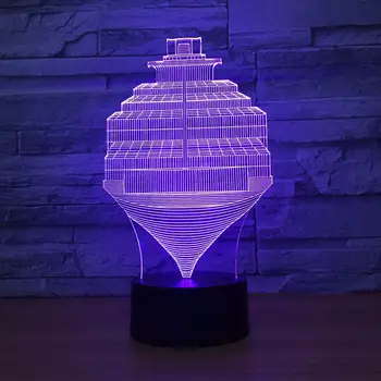 Noi Gyro 3D Lumina de Noapte Mici Touch Control Touch culoare 3D Led Copii Lampa Decorativa Mica cu Led Corpuri de iluminat Picătură de Transport maritim 70
