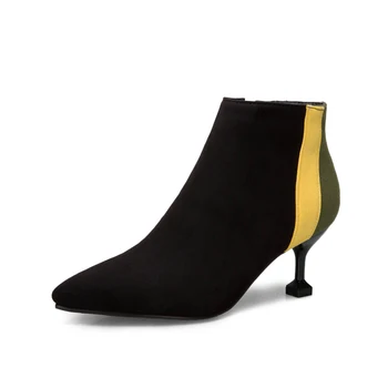 Noua Moda de culoare amestecat Glezna Cizme de Iarna Cizme pentru Femei Pantofi pentru Femei cu Fermoar pentru Femei Pantofi Elegante, Sexy, Tocuri Subtiri Cizme Pentru Fete 3803