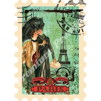 PARIS, Franța suvenir magnet de epocă turistice poster 1714
