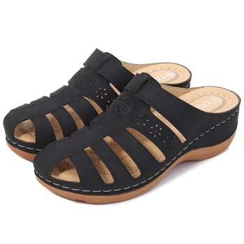 Plus Dimensiune Femei Vara Vintage, Sandale Pană Catarama Casual de Cusut Baotou Femei Pantofi pentru Femeie Doamnelor Platformă Retro Sandalias q89 2068