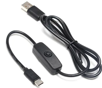 Raspberry Pi 3-a Generație B+ 4B 5V3A Comutatorul de Alimentare Cablu de Interfață USB de Tip c, cu Comutator Cablu de Alimentare 1426