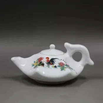 Republica China, pastel, cocoș, ceainic, ceai ware, porțelan antic 9047