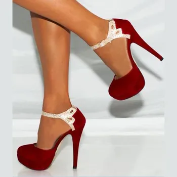 Shofoo pantofi,Frumos și la modă pantofi pentru femei, piele de căprioară, de aproximativ 12,5 cm toc inalt, rotund toe pompe. DIMENSIUNE:34-45 127083