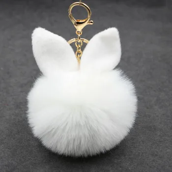 WANGAIYAO de pluș breloc cu pandantiv drăguț urechi de iepure blană minge pandantiv imitație de blană geanta accesorii blană minge pandantiv 1624