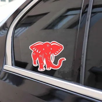 YJZT 13.5 CM*11CM Roșu Frumos Animal Elefant Grafice Masina Autocolant Decal PVC 5-2058 2143