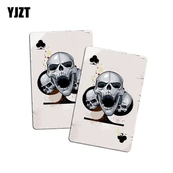 YJZT 2X 5.8 CM*9CM Accesorii Poker Cap de Craniu Decal Autocolant Auto PVC 6-0048 2247