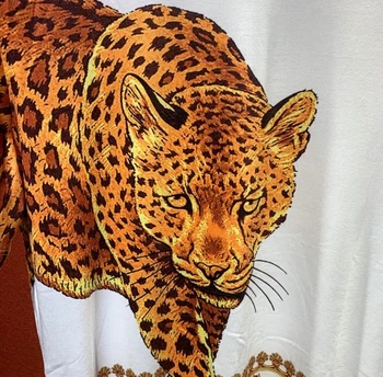 20ss nou brand de moda florale leopard animal print cotton tee pentru barbati