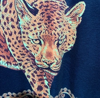 20ss nou brand de moda florale leopard animal print cotton tee pentru barbati