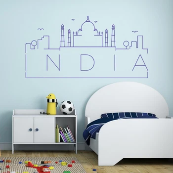 India, Țară Autocolant de Perete Home Decor Frumos Landscope decor camera de zi Dormitor Decalcomanii