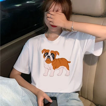Moda câine de desene animate Harajuku grafic t-shirt Femei t-shirt kawaii caini pe strada t-shirt cu maneci scurte ropa mujer