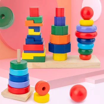 Lemn Montessori Jucărie Blocuri de Învățare Timpurie Jucarii Educative Forma de Culoare Meci de Jucărie pentru Copii pentru Băieți și Fete Cadou de Crăciun