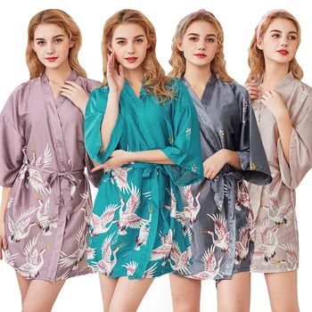 2020 primăvară-vară mătase Macara de imprimare femei haine fete housewear de îmbrăcăminte de interior acasă kimono robe