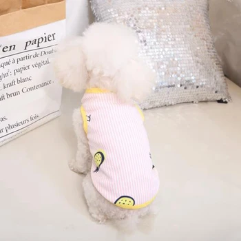Animale De Companie Câine Haine Cu Dungi Ananas Model Imprimat Moda Drăguț Câine Vestă Respirabil, Confortabil, Durabil Câine De Companie Haine