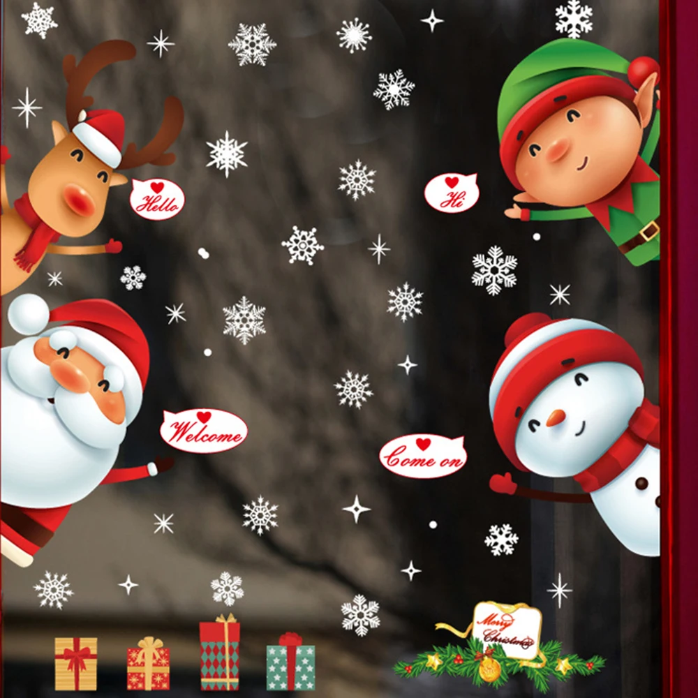metallic distance Obligate 1 buc de Desene animate Minunat de Crăciun Autocolante de Perete Moș Crăciun  Fereastră Decor om de Zapada Casa de Decorare Elan Fulg de nea Tapet 2  cumpara online < Decor Acasă ~